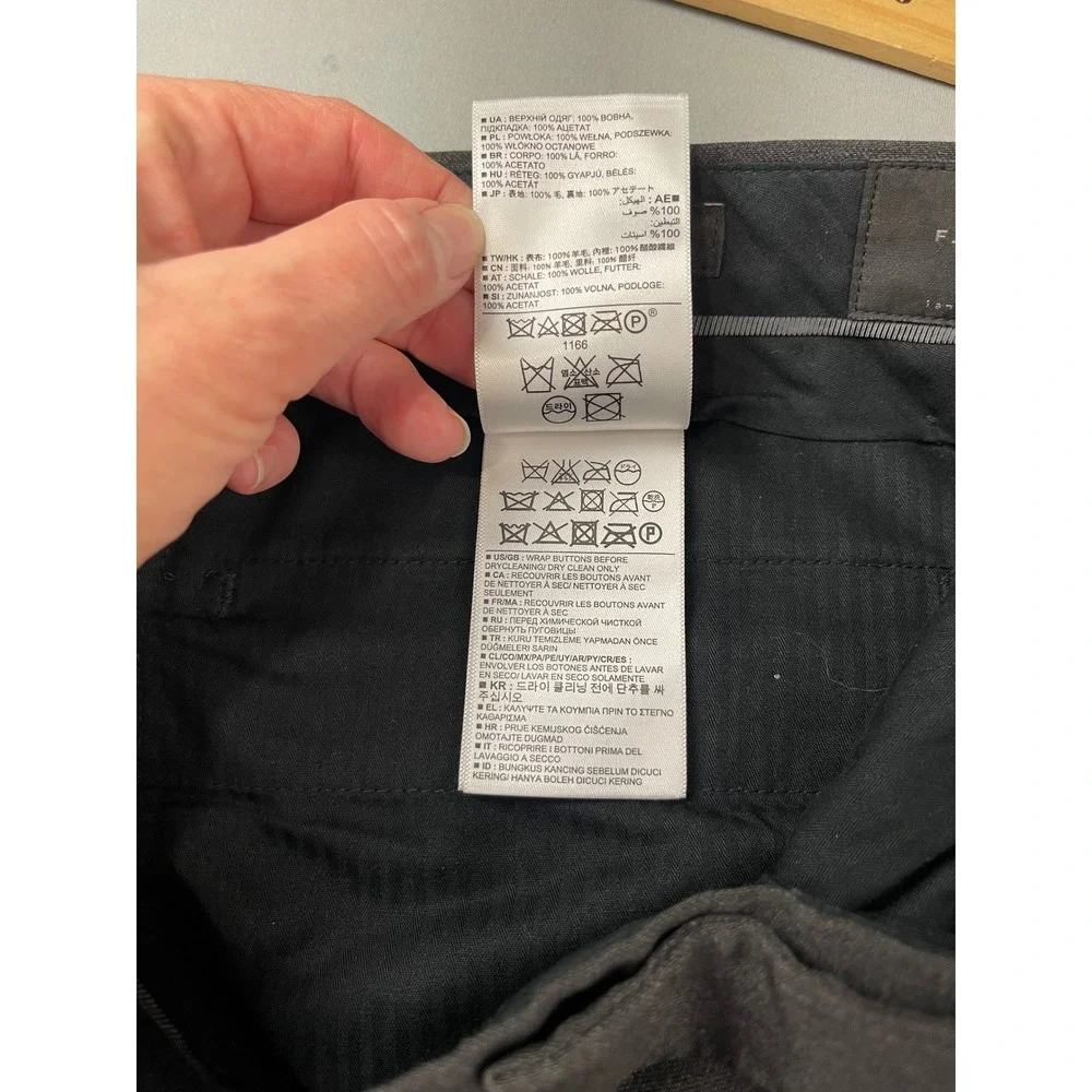 Banana Republic Tailored Slim Wool Dress Pants Mens 34x34 Gray‎ Cerruti Fabric